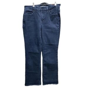 Nydj Jeans Womens 8 Blue Barbara Bootcut Lift  X Tuck Mid Rise Casual Dark Wash
